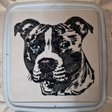 Stickdatei Staffordshire Bull Terrier "Rachel" - realistisch - FÜR HELLE STOFFE