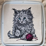 Stickdatei Applikation Katze "Shadow" - realistisch - FÜR HELLE & DUNKLE STOFFE