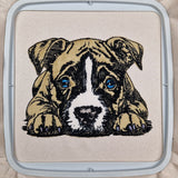Stickdatei Applikation Staffordshire Terrier "Jan" - realistisch - FÜR HELLE & DUNKLE STOFFE