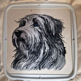 Stickdatei Applikation Bearded Collie "Mike" - realistisch - FÜR HELLE & DUNKLE STOFFE