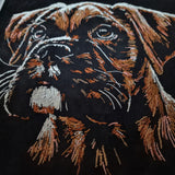 Stickdatei Boxer Welpe "Monroe" - realistisch - FÜR DUNKLE STOFFE