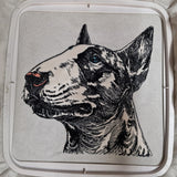 Stickdatei Applikation Bullterrier "Chiquita" - realistisch - FÜR HELLE & DUNKLE STOFFE