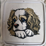 Stickdatei Applikation King Charles Cavalier Spaniel "Lotte" - realistisch - FÜR HELLE & DUNKLE STOFFE