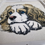 Stickdatei Applikation King Charles Cavalier Spaniel "Lotte" - realistisch - FÜR HELLE & DUNKLE STOFFE