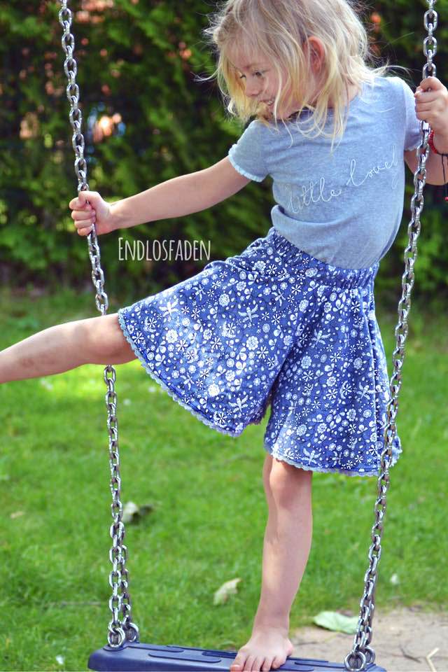 (Hosen)Rock Räuberprinzessin Gr.50-158 Schnittmuster [ DIN A4 & A0 PASSFORMSYSTEM (27,5cm bis 87,5cm BU) - Sewando