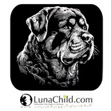 Stickdatei Rottweiler "Fritzi" - realistisch - FÜR DUNKLE STOFFE