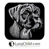 Stickdatei Boxer "Cassius" - realistisch - FÜR DUNKLE STOFFE