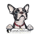 Stickdatei Applikation Boston Terrier "Kylo" - realistisch - FÜR HELLE UND DUNKLE STOFFE