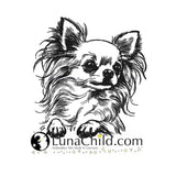 Stickdatei Chihuahua langhaar "Betty" - realistisch - FÜR HELLE STOFFE