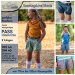 PASST IMMER Sonntagskind Gr. 116-152 | Shorts in 2 Längen | einzigartiges Passformsystem| - Sewando
