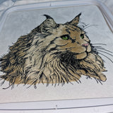Stickdatei Applikation Katze Maine Coon "Bonzo" - realistisch - FÜR HELLE &DUNKLE STOFFE