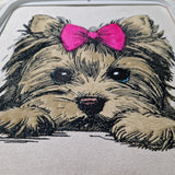 Stickdatei Applikation Yorkshire Terrier "Abilou" - realistisch - FÜR HELLE & DUNKLE STOFFE