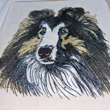 Stickdatei Applikation Collie "Ian" - realistisch - FÜR HELLE & DUNKLE STOFFE