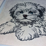 Stickdatei Shih Tzu Welpe "Lesley" - realistisch - FÜR HELLE STOFFE
