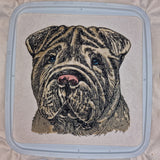Stickdatei Applikation Shar Pei "Harper" - realistisch - FÜR HELLE & DUNKLE STOFFE