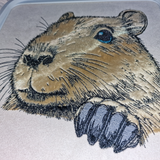 Stickdatei Applikation Capybara "Teddy" - realistisch - FÜR HELLE & DUNKLE STOFFE