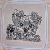 WENIGER STICHE - Stickdatei Yorkshire Terrier "Benny" -  LIGHT - für Helle Stoffe