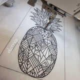 Stickdatei Ananas "Anatrocken" für Cannelloni-Technik im Polygon-Stil  7Größen (10x10 - 21x40) inkl. Anleitung