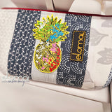 Stickdatei Ananas - Anatrocken REDWORK in 7 Größen (10x10 - 20x36) Polygon Stil modernes Lineart