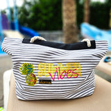 Stickdatei SUMMER Vibes Schriftzug mit Stickfolie (Mylar) in 4 Größen 13x18-20x30 inkl. Anleitung