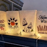 ITH Lichterbeutel Herbst 8 Motive Kürbis Laub Blätter Kastanie - Sewando