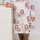 Rüschenkleid Gr. 86-122 in 3 Weiten je Größe auch für schmale und kräftige Kids