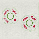 Stickdatei Silvester Kleeblatt Schwein mit Schoki Nase 10x10  Set 774