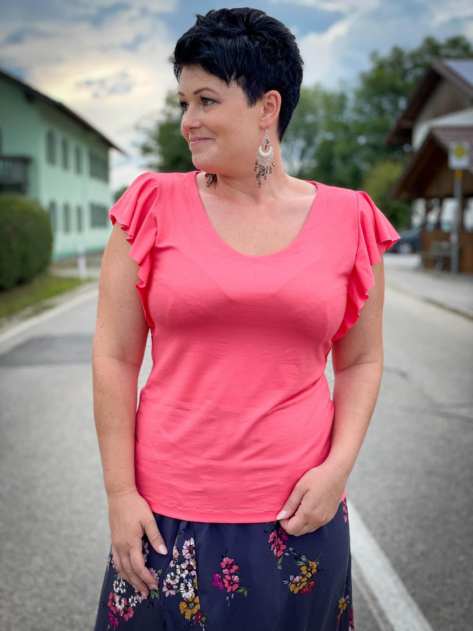 Schnittmuster Volant - Shirt LATISANA Gr. 34-54 : - Sewando