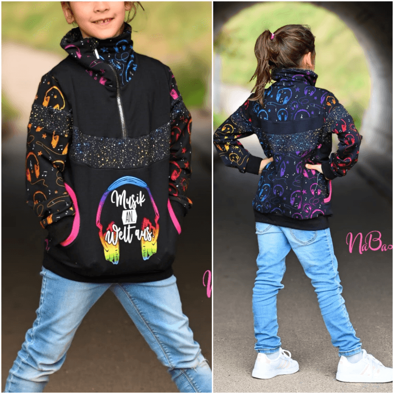 Schnittmuster Pullover, Troyer Achat Gr. 80 bis 152 - Sewando