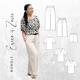 BUNDLE Schnittmuster Shirt ZEVIO Gr. 34-56 + Hose ERICE Gr. 32-56 - Sewando