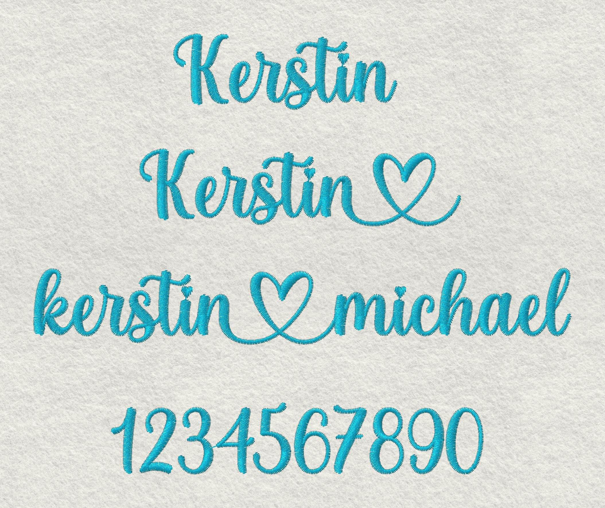 Stickdatei Schrift mit Herzen In Love ca. 25mm Set 641 - Sewando