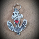 Stickdatei - Anhänger "Herzanker"