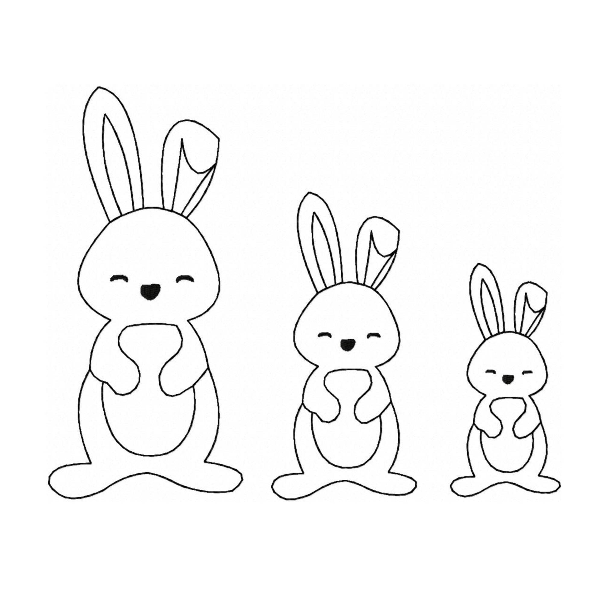 Stickdatei Hase, LineArt, Redwork, Silhouette, 3 Größen, 3 Stichvarianten, 9 Dateien, Hase, Ostern - Sewando