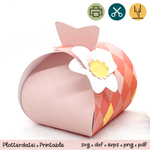 Geschenkbox Ostern Rauten rot / rosa mit Blume - Printable für Schere oder Plotter - Sewando