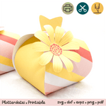 Geschenkbox Streifen mit Blume - Printable für Schere oder Plotter - Sewando