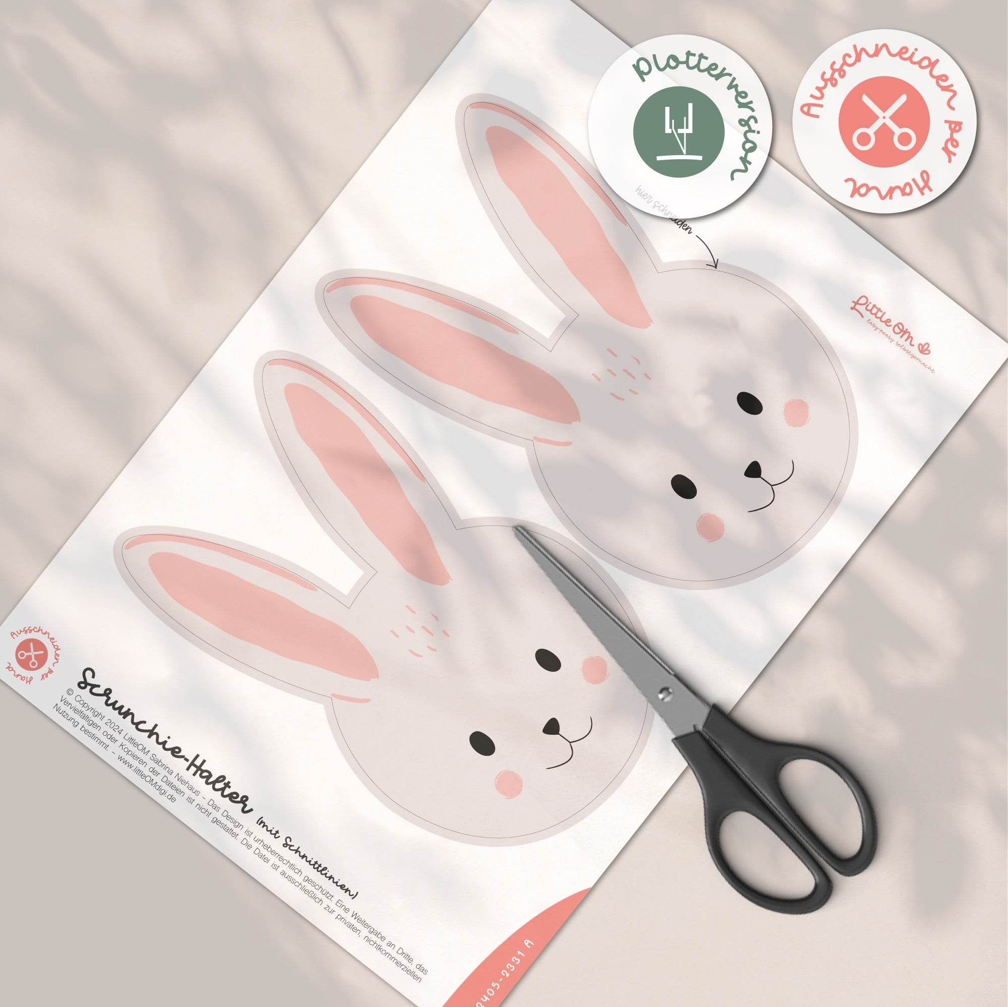 Osterhasen Scrunchie-Holder (Printable inkl. Plotterdatei) - Sewando