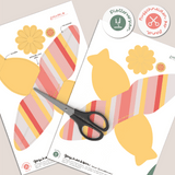 Geschenkbox Streifen mit Blume - Printable für Schere oder Plotter - Sewando