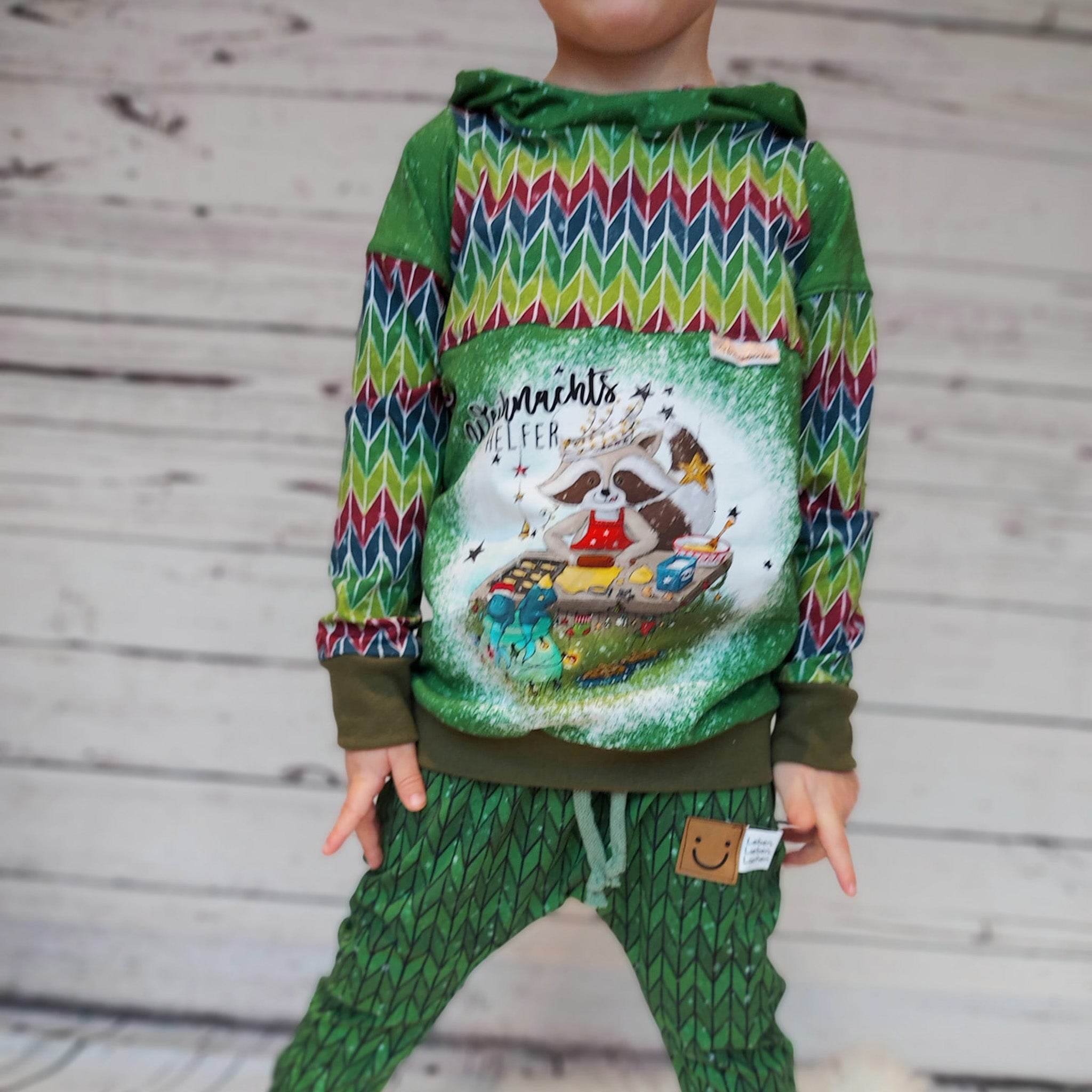 Schnittmuster Hoodie Mighty X Kross Gr.74 - 122 - Sewando