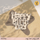 Geschenkanhänger hand-lettered "Happy Birthday" - Plotterdatei