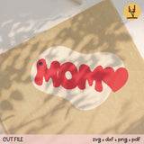 Geschenkanhänger hand-lettered "MOM (Herz)" - Plotterdatei