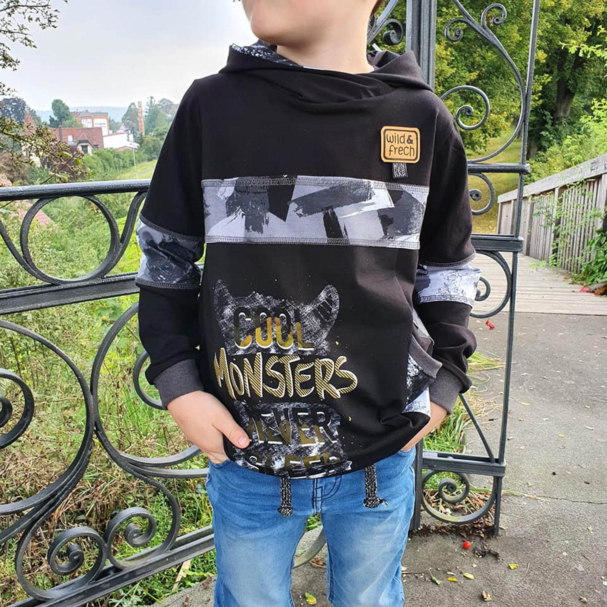 Schnittmuster Hoodie Mighty Kriss Kross Gr.122 - 176 - Sewando