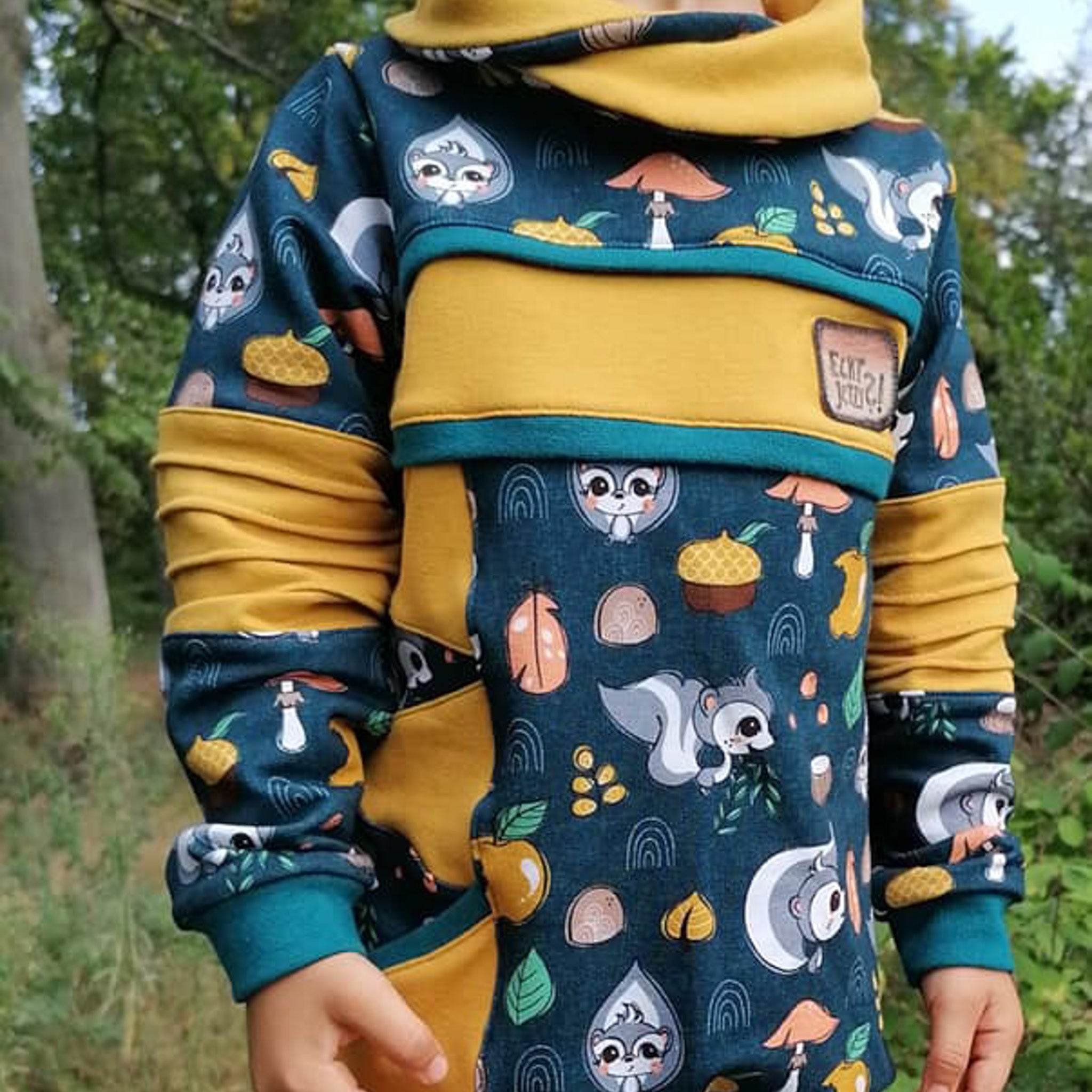 Schnittmuster Hoodie Mighty Kriss Kross Gr.74 - 122 - Sewando