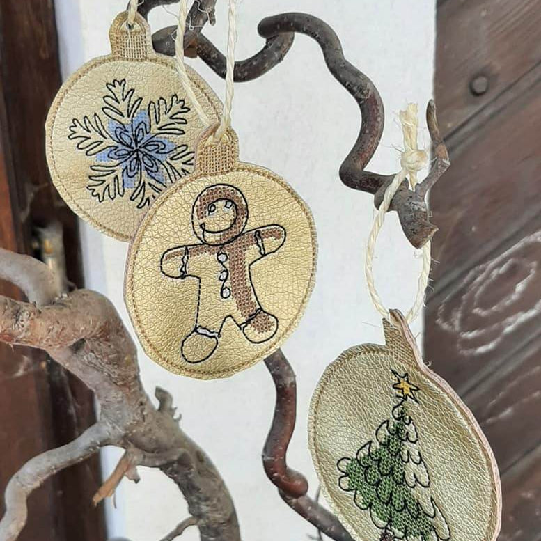 Stickdatei - Christbaumkugeln Single Line (22 Motive) - Sewando