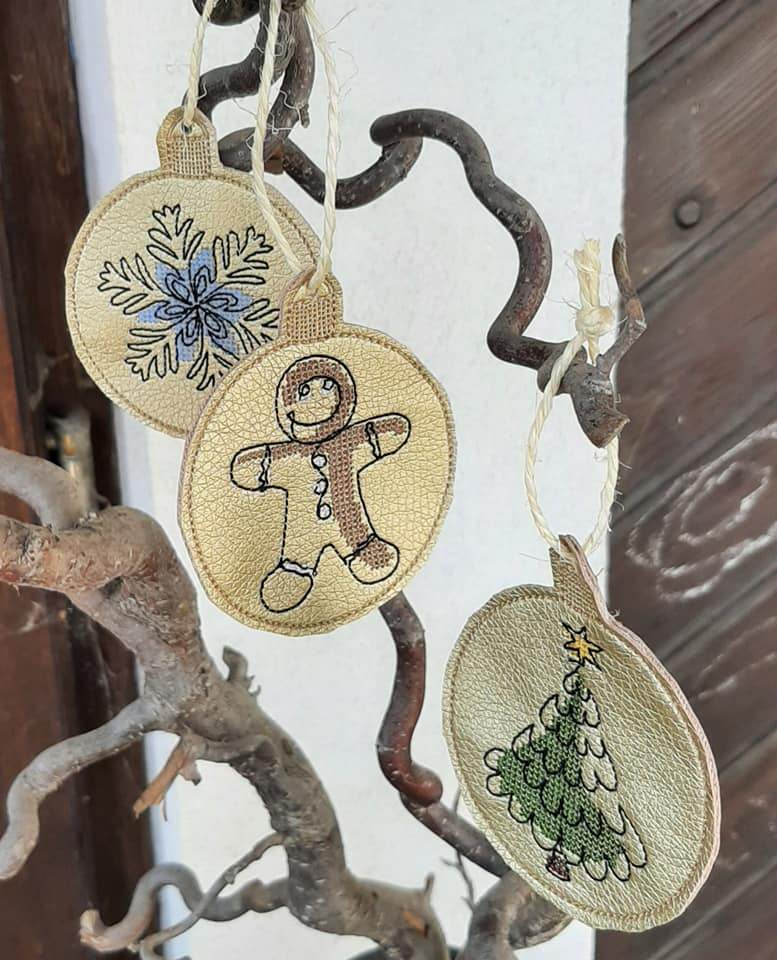 Stickdatei - Christbaumkugeln Single Line (22 Motive) - Sewando
