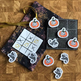 Stickdatei - Spiel "TIC TAC TOE Halloween" mit Stoffbeutel