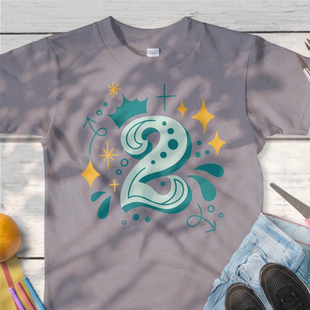 Zahl 2 / ZWEI für Geburtstags-T-Shirt - Plotterdatei - Sewando