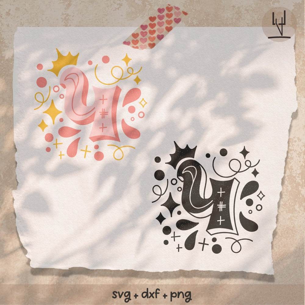 Zahl 4 / VIER für Geburtstags-T-Shirt - Plotterdatei - Sewando