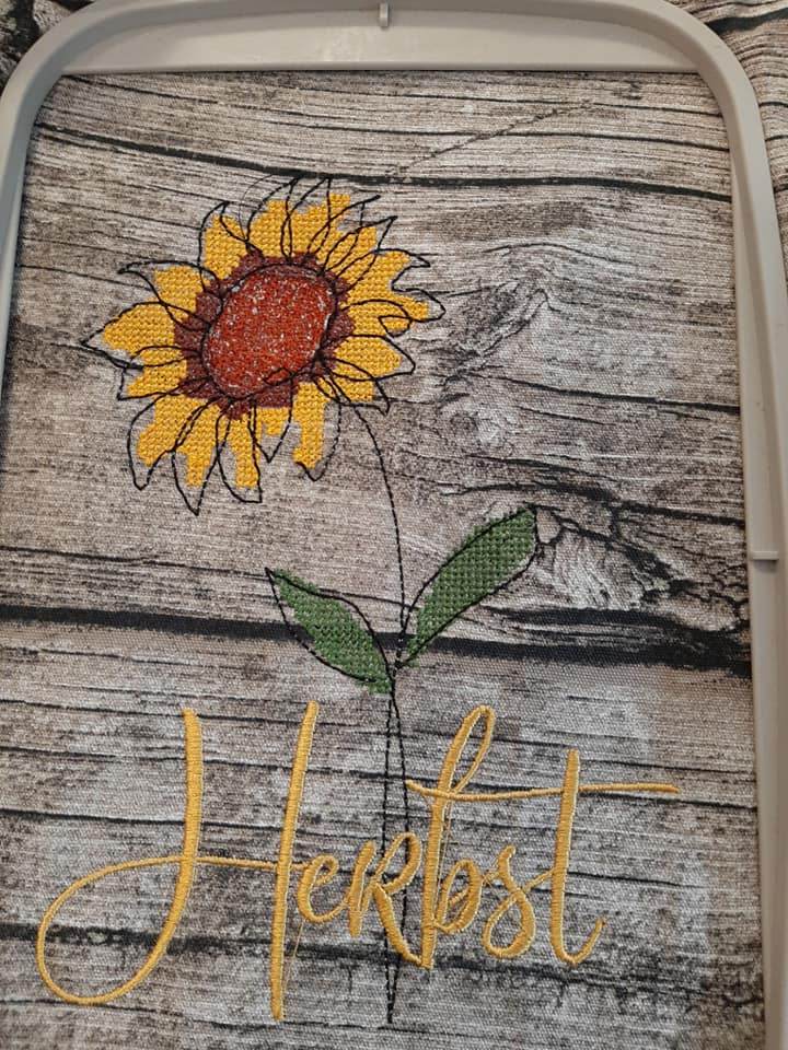 Stickdatei - 4 Jahreszeiten - Blumen Single Line - Sewando