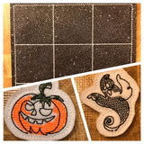 Stickdatei - Spiel "TIC TAC TOE Halloween" mit Stoffbeutel