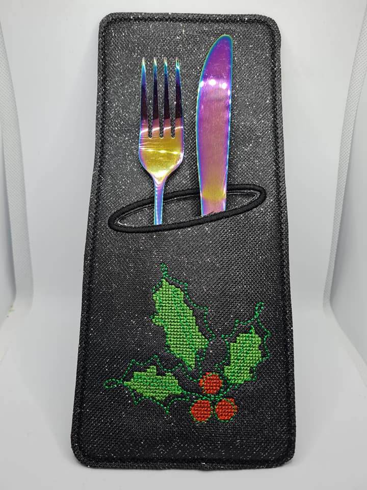 Stickdatei - Bestecktaschen - Weihnachten (12 Single Line Motive) - Sewando
